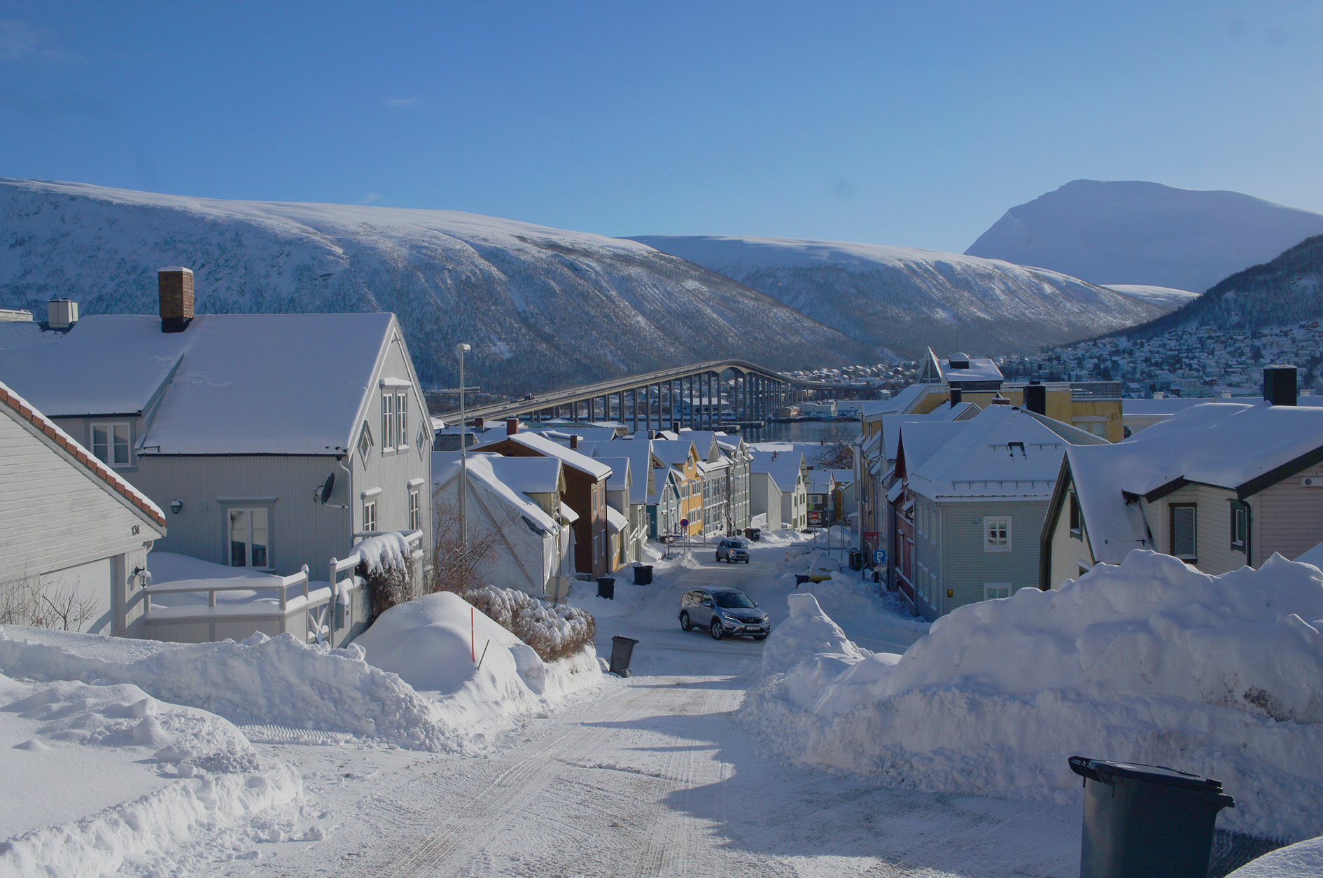 Calles nevadas de Tromso