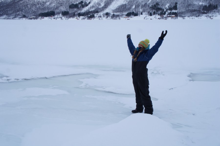 Kafjord congelado, isla de Kvaløya